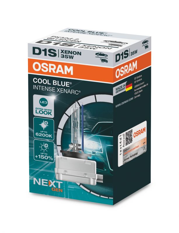 Ampoule au xénon Osram D1S 35W XENARC Cool Blue Intense NextGeneration 6200K +150% 1 pièce