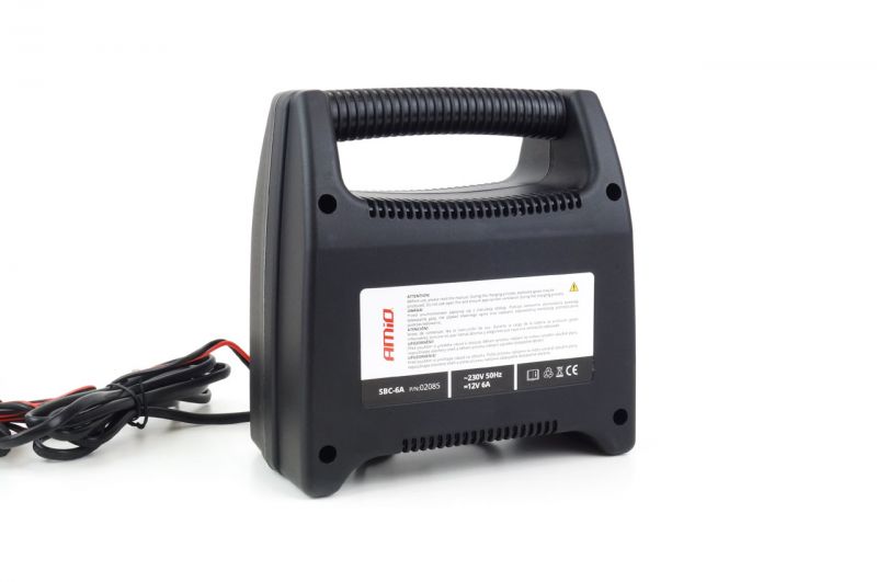AMiO Auton ja moottoripyörien akkulaturi 6A, 12V SBC-6A