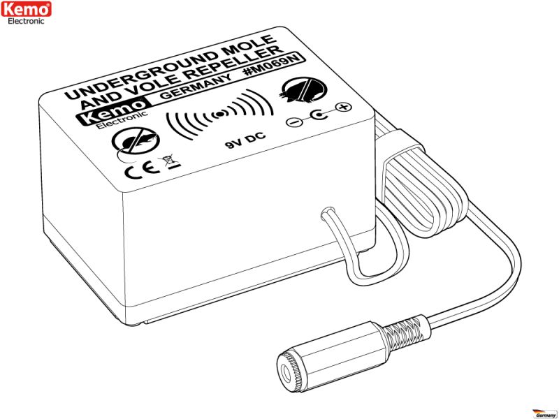 KEMO M069N repelente ultrasónico de topos y topillos