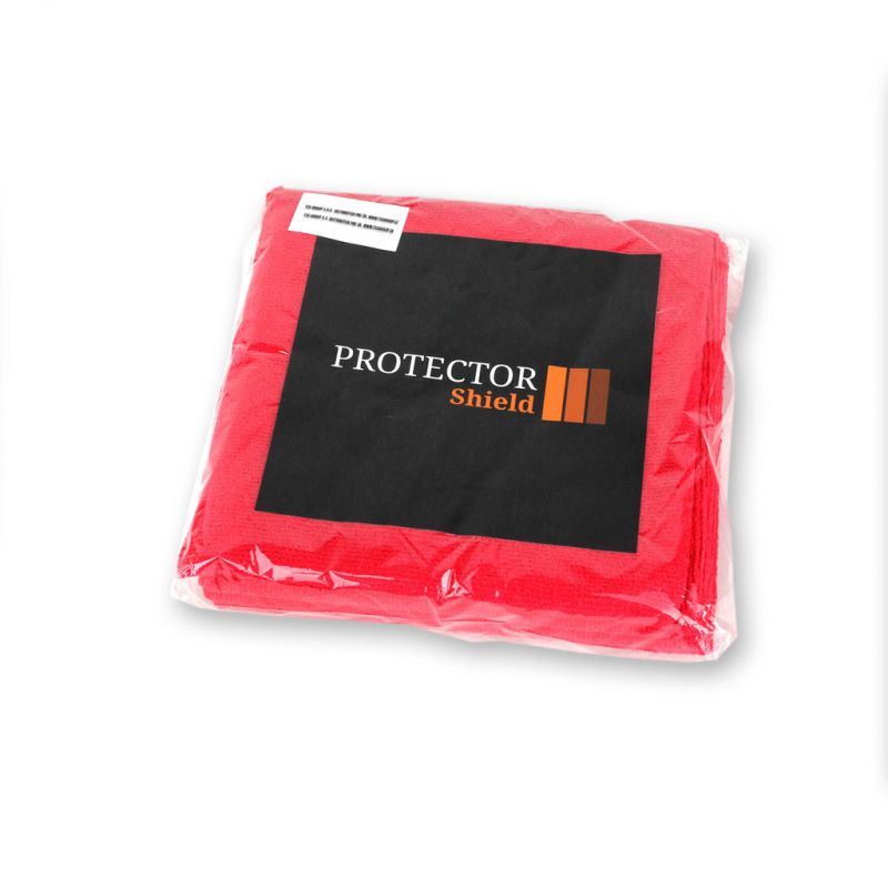 Chiffon microfibre PR N01-R, 40x40, 300 gsm sans ourlet, rouge - 5 pièces
