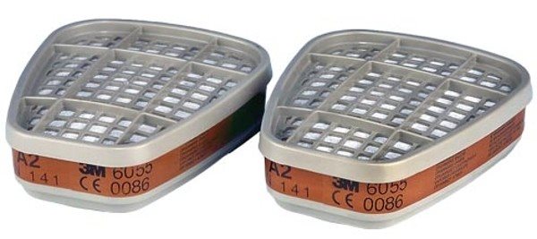 Filtro de carbono 3M™ contra gases e vapores A2 6055 2 unid./emb.