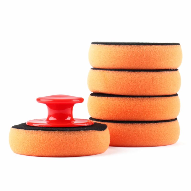 Conjunto de esponjas para encerar carro com cabo de 10cm, 5 unidades