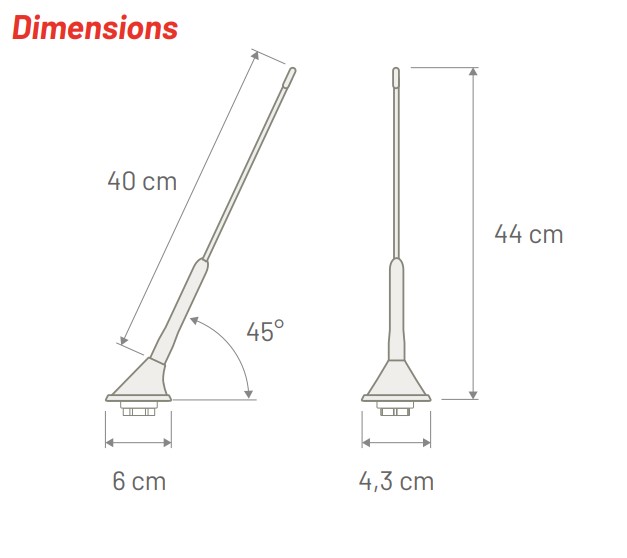 CAL-7677882 Calearo antenna 16V AM FM 45° AM FM 45°