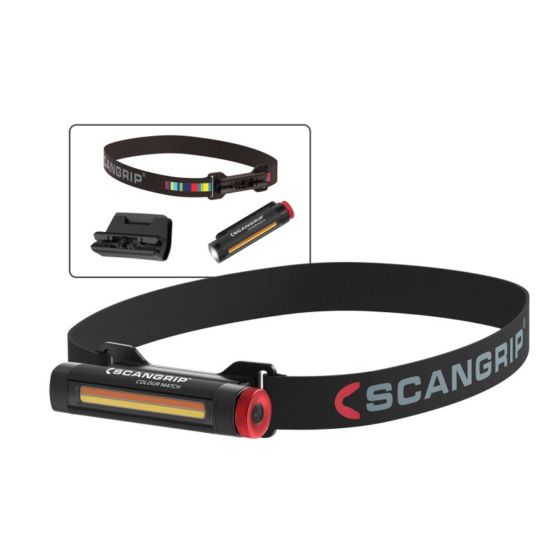 Scangrip UNIMATCH - Lanterna de cabeça e manual profissional 2 em 1