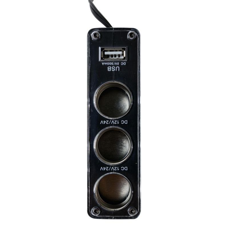 Triple priză brichetă 12/24V cu USB nr. 1