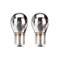 Lampadine alogene cromate per indicatori di direzione P21W BA15s 12V, 2 pz