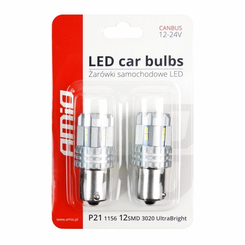 LED žárovky CANBUS 3020 UltraBright 12SMD 1156 BA15S P21W 12V/24V
