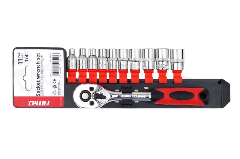 Conjunto de chaves de soquete 11 peças 1/4" 4-13mm