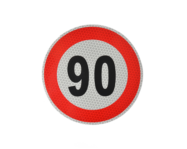 Reflexná samolepka označenie konštr. rýchlosti, 20cm 130km/h