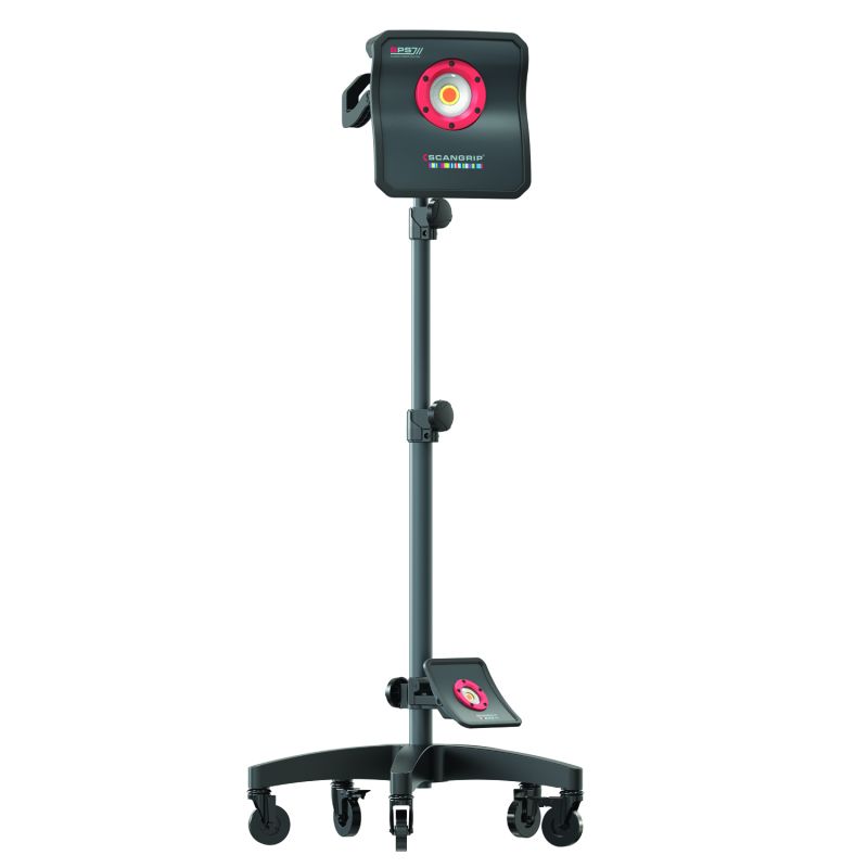 Scangrip Wheel stand - móvel; tripé telescópico para luzes de detalhamento e trabalho