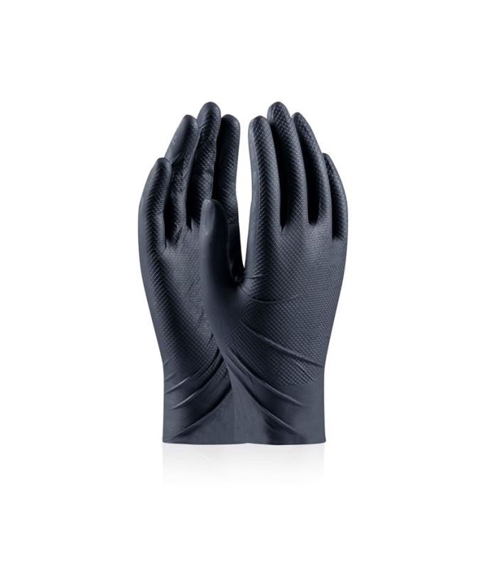 Grippaz 246A Protišmykové nitrilové rukavice černé velikost M/8 - 50ks