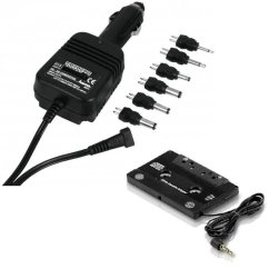 Zasilacz samochodowy adapter z 12V na 1,5-12V 800 mA + 6 adapterów + adapter kasetowy