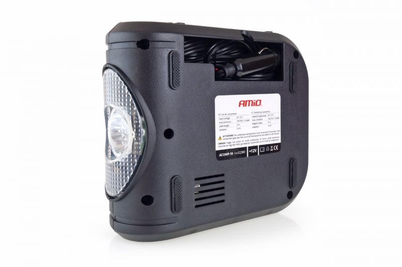 Cyfrowy kompresor samochodowy z LED 12V Acomp-10