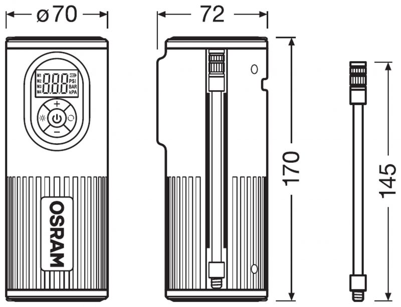Osram digitális kompresszor TYREinflate OTIR2000
