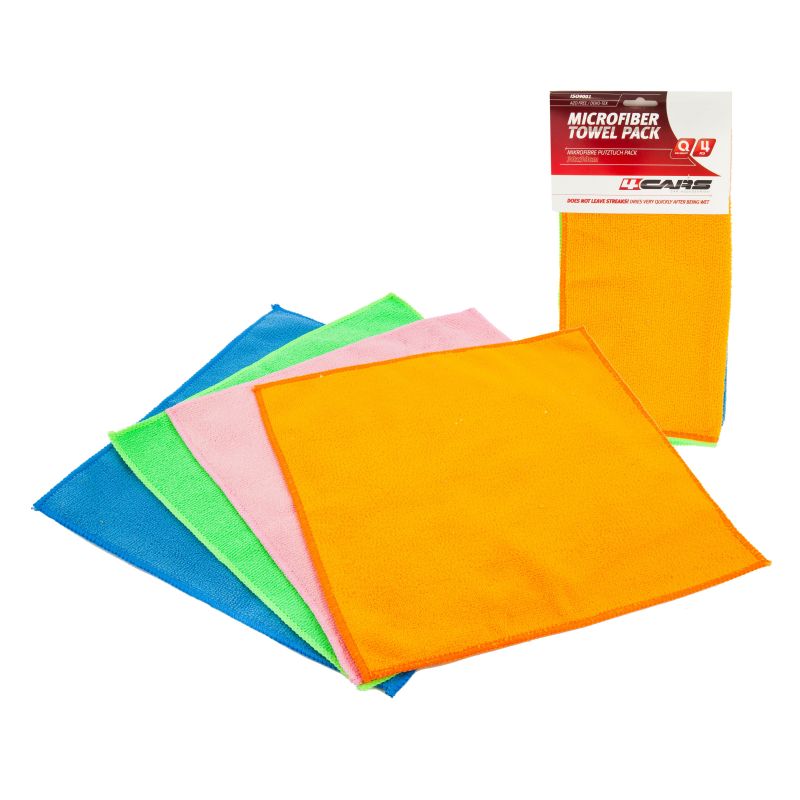 4CARS Chiffons de nettoyage lot de 4 pièces 30X30CM