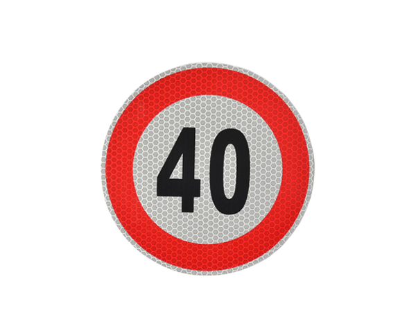 Reflexná samolepka označenie konštr. rýchlosti, 20cm 130km/h