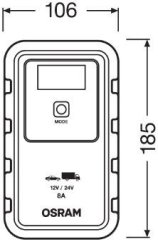 Cargador de baterías OSRAM OEBCS908 8 amperios