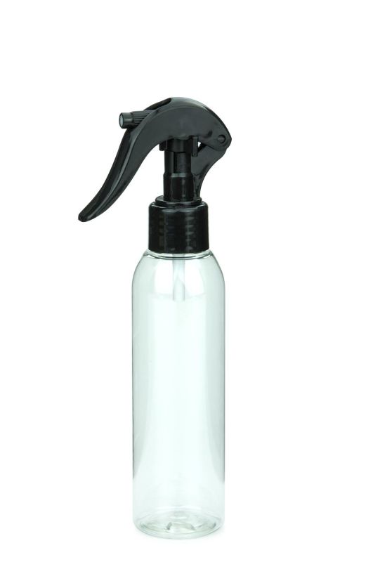 Garrafa AIDA transparente com mini borrifador preto 150ml