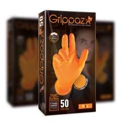 Grippaz 246 Αντιολισθητικά νιτριλικά γάντια πορτοκαλί μέγεθος M/8 - 50 τεμ.