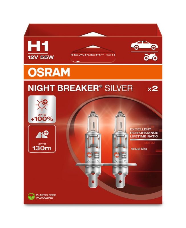 H1 OSRAM Night Breaker Silver +100% BOX 2pz