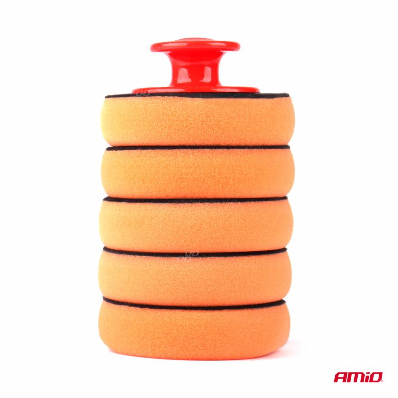 Conjunto de esponjas para encerar carro com cabo de 10cm, 5 unidades