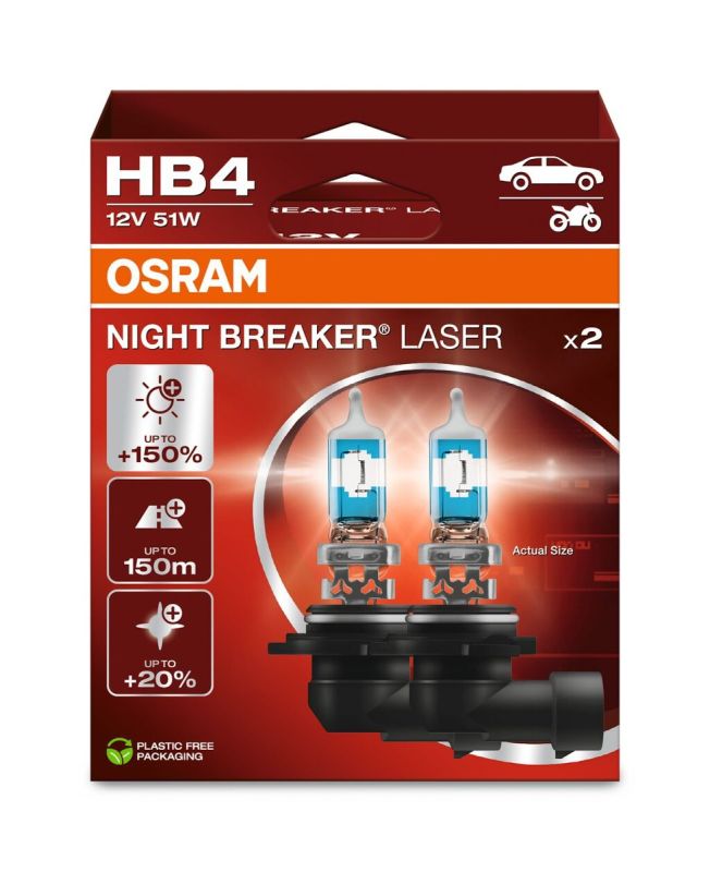 HB4 OSRAM Night Breaker Laser +150% BOX 2buc.