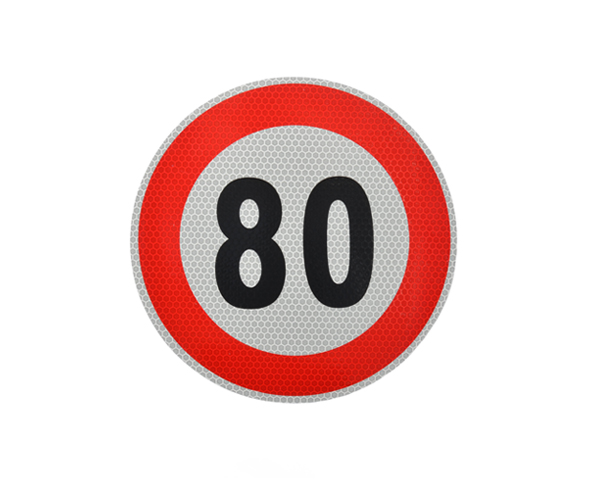 Reflexná samolepka označenie konštr. rýchlosti, 20cm 130km/h