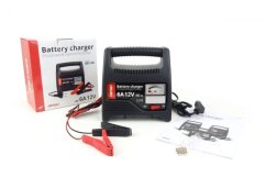 AMiO Auton ja moottoripyörien akkulaturi 6A, 12V SBC-6A