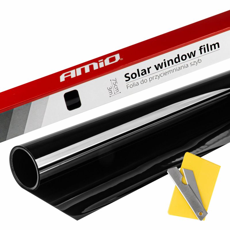 AMiO Фолио за прозорци Ultra Dark Black 0,75x3m Пропускливост на светлина 1%