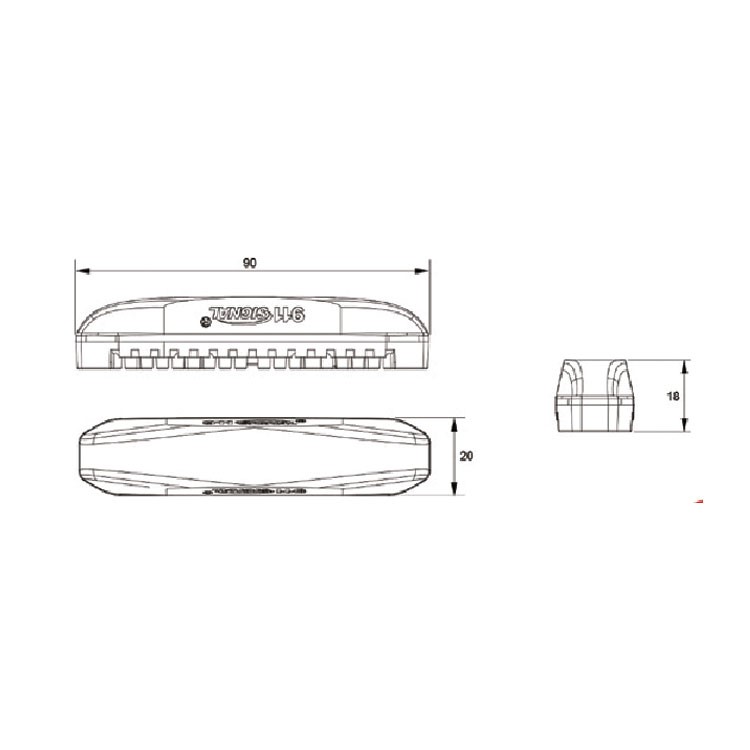 Poziční výstražné LED světlo, 12-24V, R65, oranžové 911X6-A