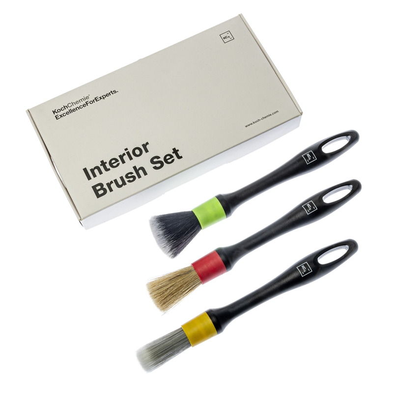 Koch Chemie Interior brush set - Conjunto de detalhamento 3 pincéis para limpeza de interiores