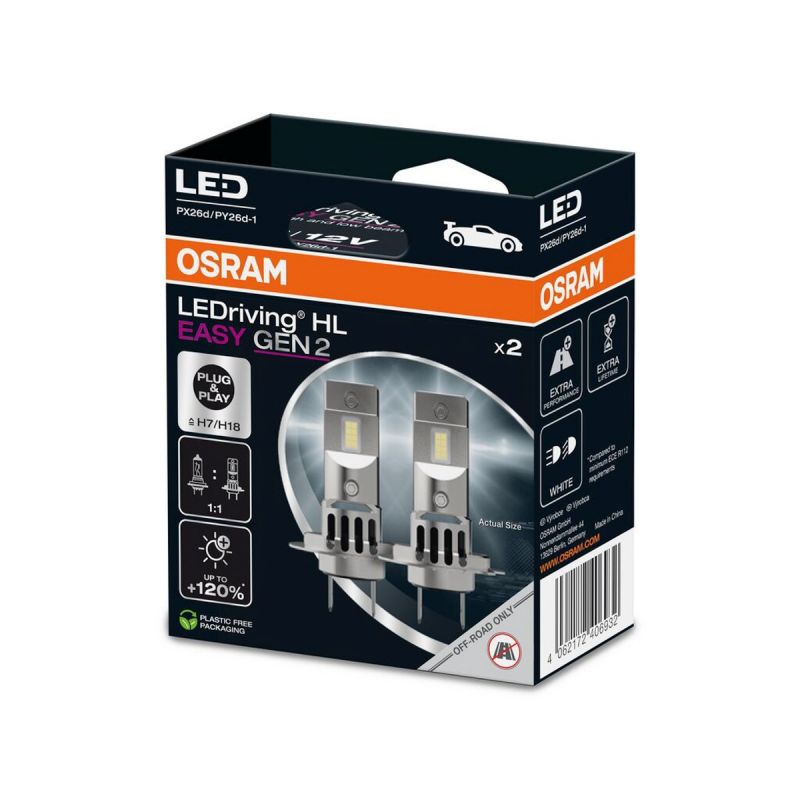 Osram LEDriving HL EASY H7/H18 12V PX26d/PY26d 6000K 2db