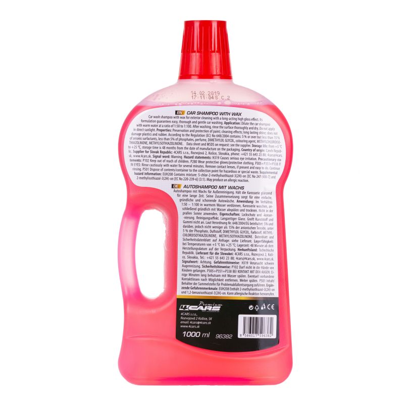 4CARS Shampoo Automotivo com Cera 1l
