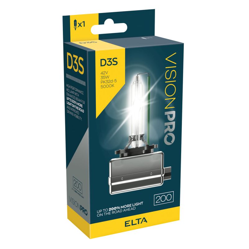 ELTA HID D3S Xenon žarulja – 35W, 5000K, +200%