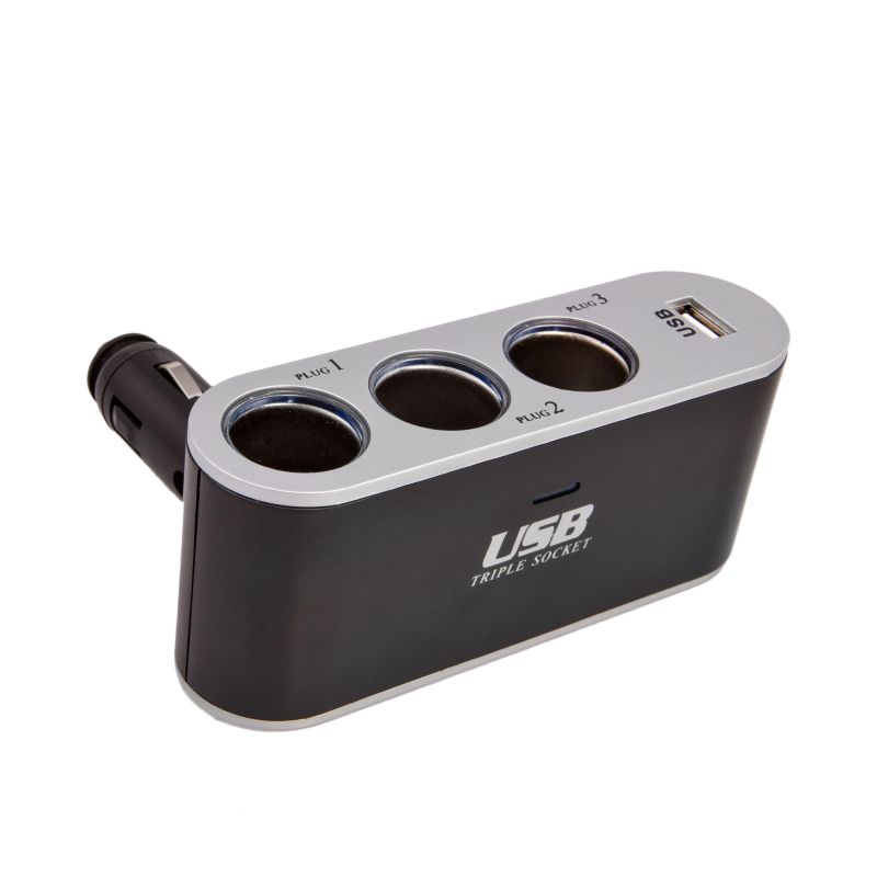 4CARS trostruka utičnica za upaljač 12/24V s USB br. 2