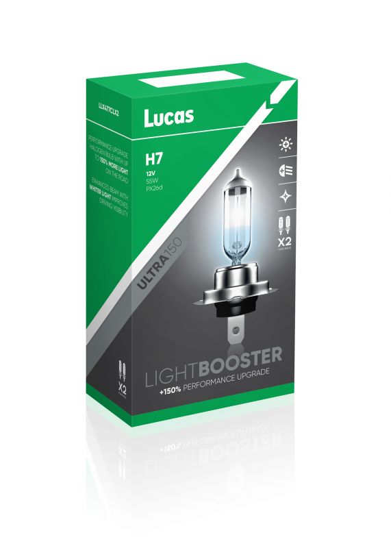 Bombillas para coche LUCAS H7 - 12V/55W, +150% Light Booster