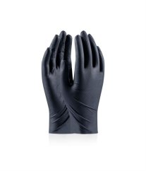 Grippaz 246A Luvas de nitrila antiderrapantes pretas tamanho XL/10 - 50 unidades