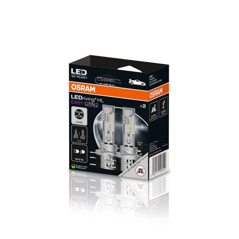Osram LEDriving HL EASY H15 12V Gen.2 PGJ23t-1 6500K 2szt.
