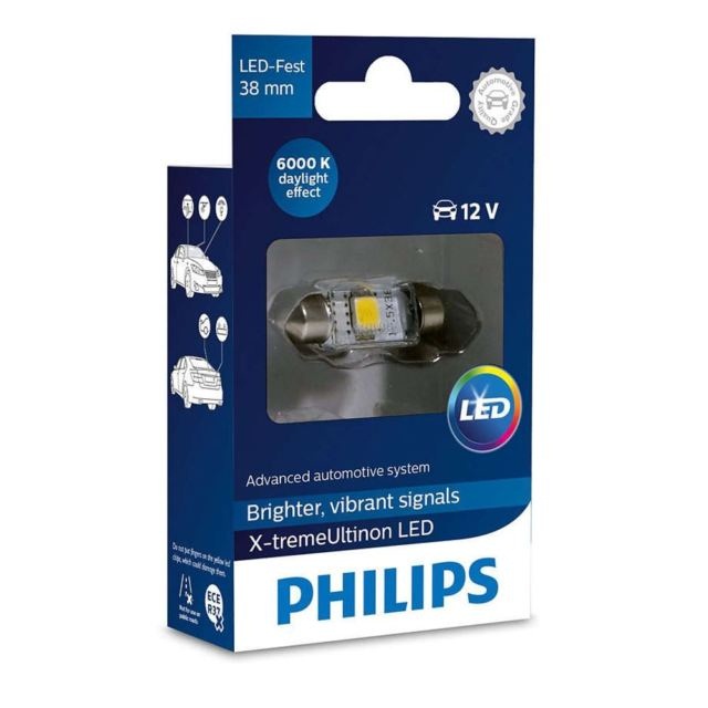 PHILIPS C5W X-tremeVision 12V 1W LED 6000K - 38mm