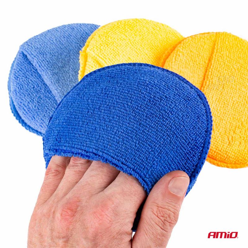 Conjunto de 4 polidores redondos de microfibra com bolso para dedos 125 mm