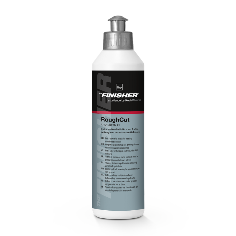 Koch Chemie The Finisher RoughCut - Pasta de desbaste extra forte para gelcoat e verniz de barcos 250ml