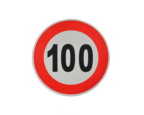 Reflexná samolepka označenie konštr. rýchlosti, 20cm 130km/h