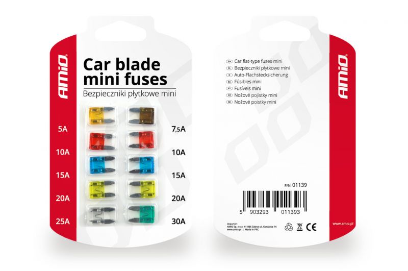 Juego de fusibles de cuchilla mini 10 piezas