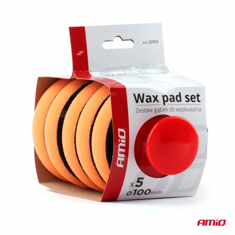 Conjunto de esponjas para encerar carro com cabo de 10cm, 5 unidades