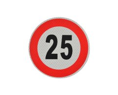 Reflecterende sticker aanduiding constructiesnelheid, 15cm 130km/h