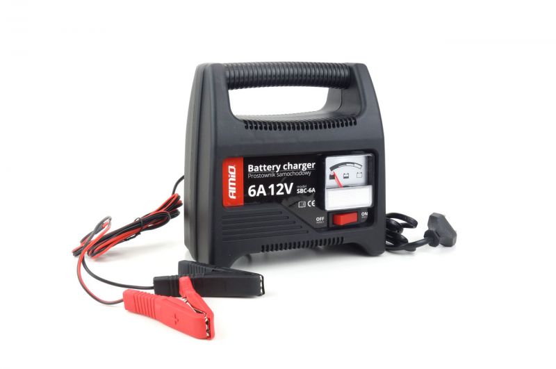 AMiO Auton ja moottoripyörien akkulaturi 6A, 12V SBC-6A