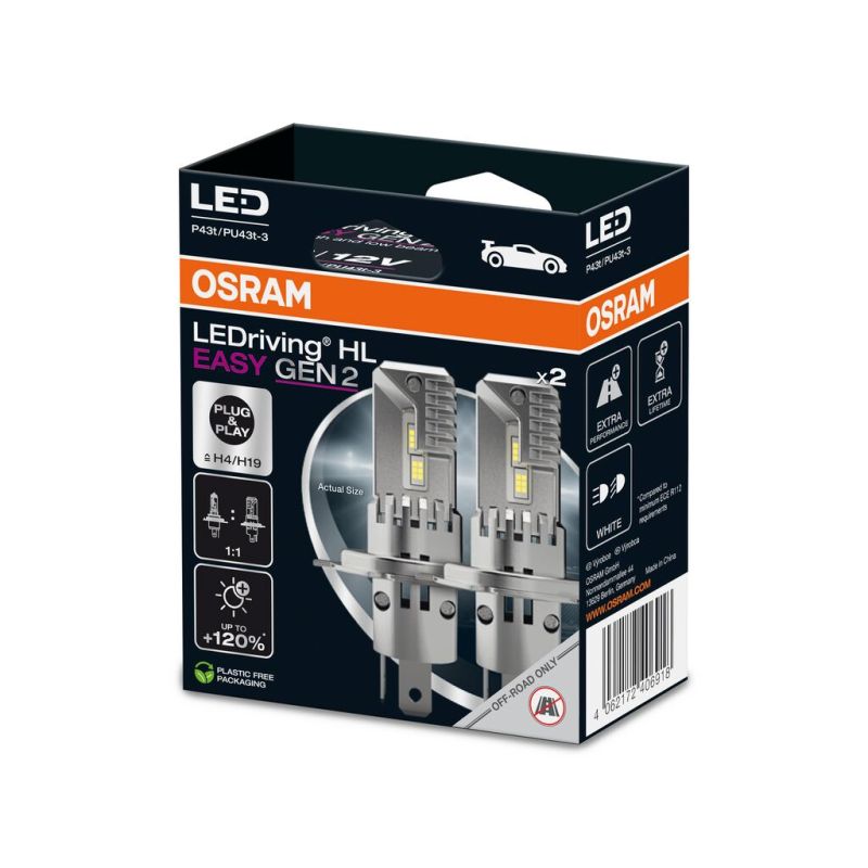 Osram LEDriving HL EASY H4/H19 12V P43t/PU43t 6000K 2ks